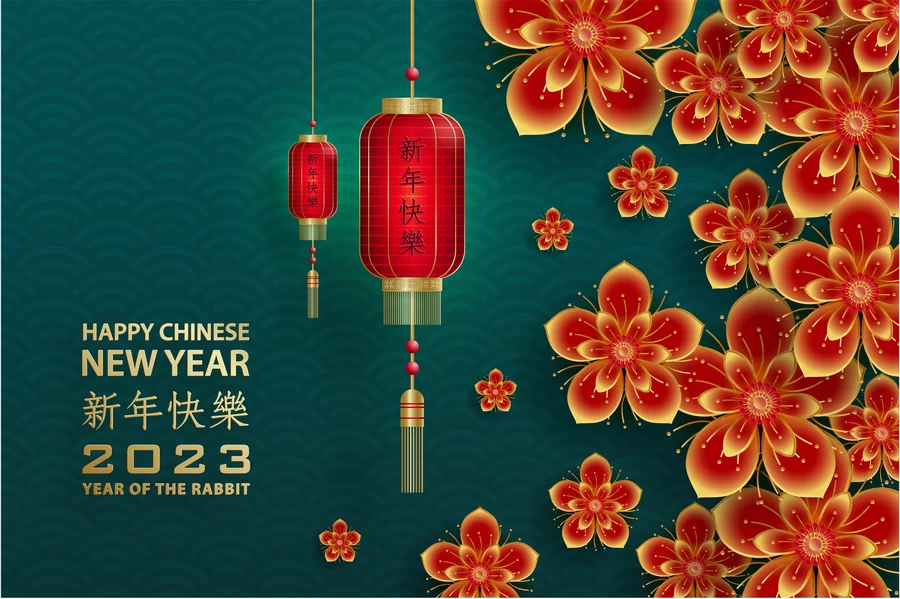 2023兔年中国风新年春节剪纸风节日宣传插画海报背景展板AI素材【113】